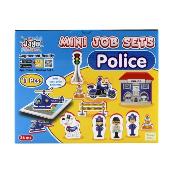 Jagu  Konuşan Oyuncak Mini  Meslek Seti Polis 10 mm [ Kutu ]