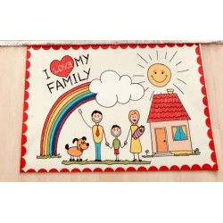 Mini Halı I Love Family 50 X 75 cm [Çanta ]