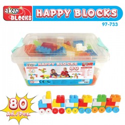 Happy Blok 80 Parça [ Plastik Kutu ]