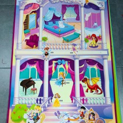 Jagu Konuşan Oyun Halısı Prenses & Prenses Evi  150 X 100 cm