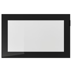 GLASSVIK kapak/çekmece ön paneli, siyah saydam cam