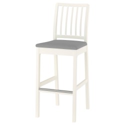 EKEDALEN bar sandalyesi, beyaz-orrsta açık gri