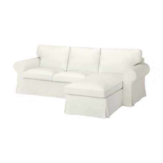 EKTORP 2'li kanepe ve uzanma koltuğu kılıfı, blekinge beyaz