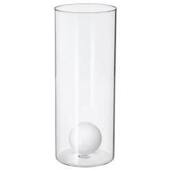 VARMBLIXT vazo, beyaz-saydam cam