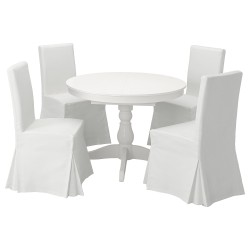 INGATORP/HENRIKSDAL yemek masası takımı, beyaz