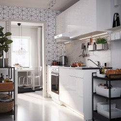 KNOXHULT mutfak dolabı kombinasyonu, parlak cila beyaz