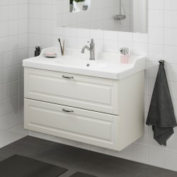 GODMORGON/RATTVIKEN lavabo dolabı, beyaz