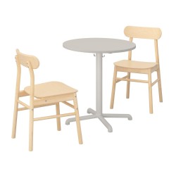 STENSELE/RÖNNINGE yuvarlak yemek masası takımı, açık gri-huş