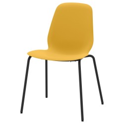 LEIFARNE plastik sandalye, sarı-siyah