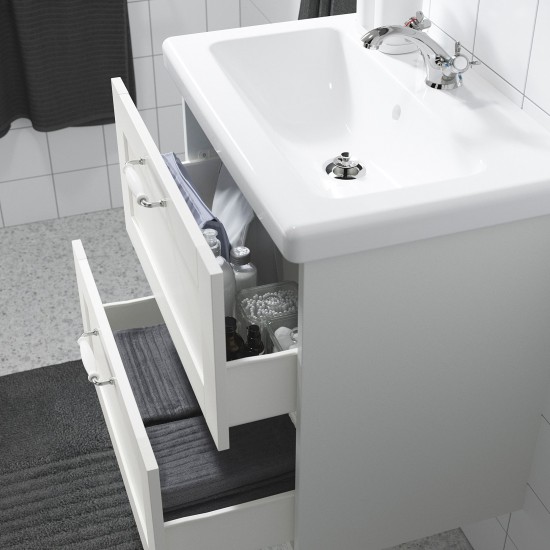 ENHET/TVALLEN banyo mobilyası seti, beyaz-antrasit