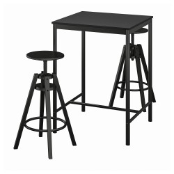 SANDSBERG/DALFRED bar masası ve tabure seti, siyah