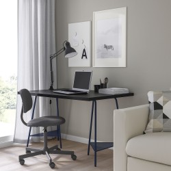 MALVAKT/TILLSLAG çalışma masası, siyah-mavi