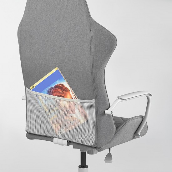 UTESPELARE/HELMER çekmece üniteli oyuncu masası ve sandalyesi, gri-beyaz
