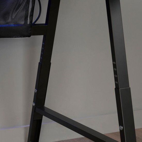 UTESPELARE/HELMER çekmece üniteli oyuncu masası ve sandalyesi, siyah