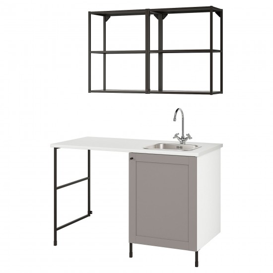 ENHET çamaşır odası ve mutfak için dolap kombinasyonu, gri-antrasit