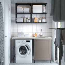 ENHET çamaşır odası ve mutfak için dolap kombinasyonu, gri-antrasit