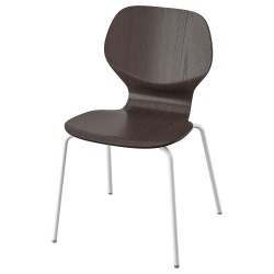 SIGTRYGG/SEFAST sandalye, koyu kahve-beyaz