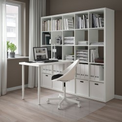 KALLAX/LINNMON kitaplıklı çalışma masası, beyaz