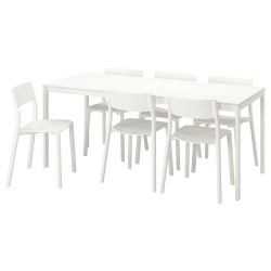 VANGSTA/JANINGE mutfak masası takımı, beyaz