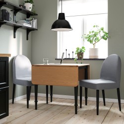 DANDERYD mutfak masası takımı, çam kaplama-siyah-vissle gri