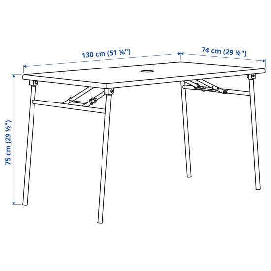 TORPARÖ katlanabilir masa ve sandalye seti, beyaz-gri