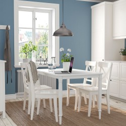 DANDERYD/INGOLF mutfak masası takımı, beyaz-Hallarp bej