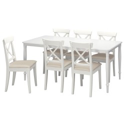 DANDERYD/INGOLF yemek masası takımı, beyaz