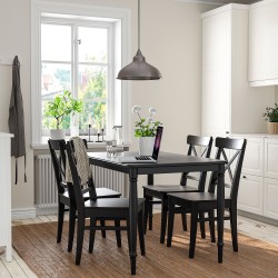 DANDERYD/INGOLF mutfak masası takımı, siyah-venge