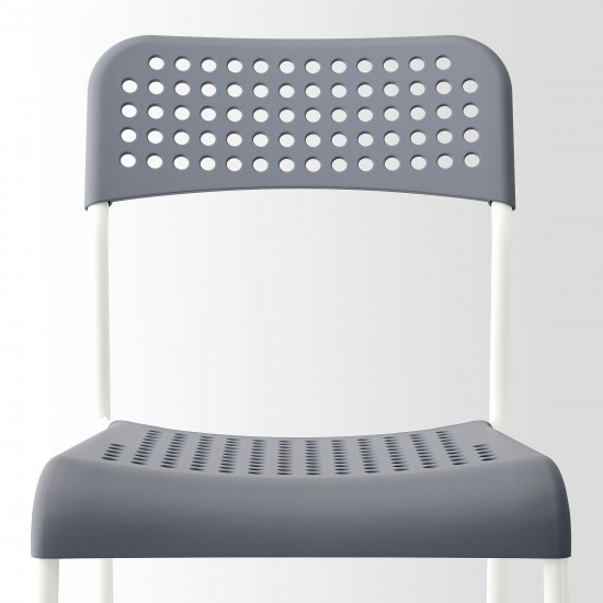 ADDE plastik sandalye, gri-beyaz