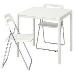 MELLTORP/NISSE mutfak masası takımı, beyaz