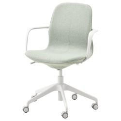 LANGFJALL çalışma sandalyesi, gunnared açık yeşil-beyaz
