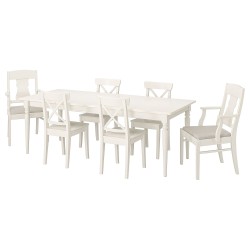 INGATORP/INGOLF yemek masası takımı, beyaz