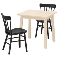 NORRAKER/NORRARYD mutfak masası takımı, huş-siyah