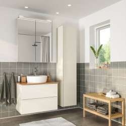 GODMORGON/TOLKEN banyo mobilyası seti, parlak cila beyaz