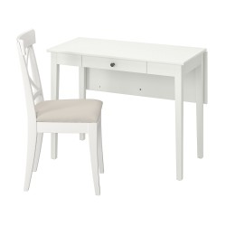 IDANAS/INGOLF mutfak masası takımı, beyaz-hallarp bej