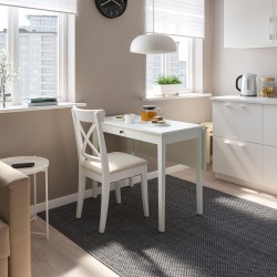 IDANAS/INGOLF mutfak masası takımı, beyaz-hallarp bej
