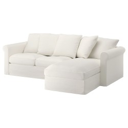 GRÖNLID 2'li kanepe ve uzanma koltuğu, Inseros beyaz
