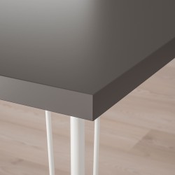 LAGKAPTEN/KRILLE çalışma masası, koyu gri-beyaz