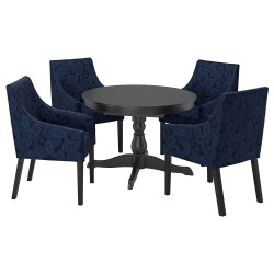 INGATORP/SAKARIAS yemek masası takımı, siyah-kvillsfors koyu mavi