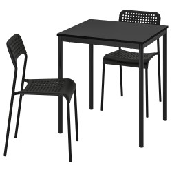 SANDSBERG/ADDE mutfak masası takımı, siyah