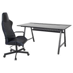 UTESPELARE oyuncu masası ve sandalyesi, siyah