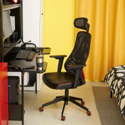 FREDDE/MATCHSPEL oyuncu masası ve sandalyesi, siyah