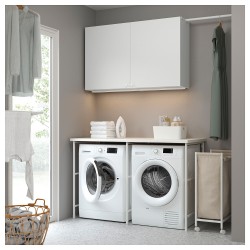 ENHET çamaşır odası ve banyo için raf kombinasyonu, beyaz