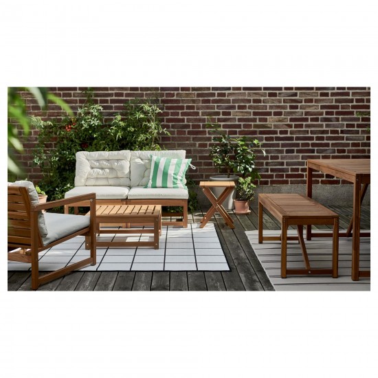 NAMMARÖ 2'li modüler bahçe kanepesi, açık kahverengi