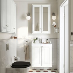 TANNFORSEN/RUTSJÖN lavabo dolabı kombinasyonu, beyaz