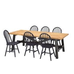 SKOGSTA yemek masası takımı, akasya-siyah