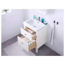 HEMNES/ODENSVIK lavabo dolabı kombinasyonu, beyaz