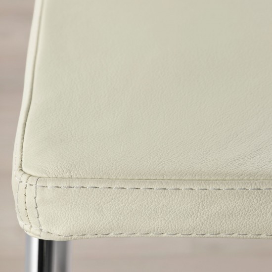 BERNHARD sandalye, krom kaplama-mjuk beyaz