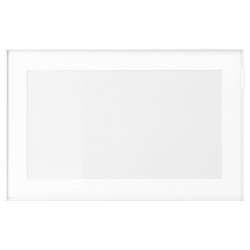 GLASSVIK kapak/çekmece ön paneli, beyaz saydam cam