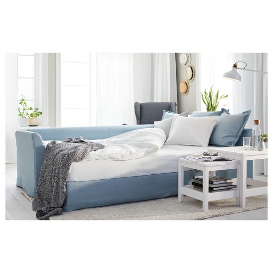 HOLMSUND bazalı yataklı köşe kanepe, orrsta açık mavi